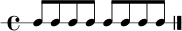 
\new RhythmicStaff { \time 4/4 c8 c8 c8 c8 c8 c8 c8 c8 \bar "|." }
