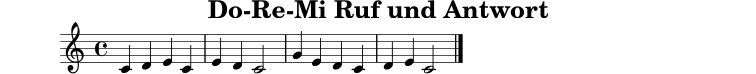 
X:1
T:Do-Re-Mi Ruf und Antwort
M:4/4
L:1/4
K:C
C D E C|E D C2|G E D C|D E C2|]
