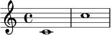 \new Staff { \clef treble c'1 c''1 }