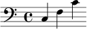 
{
  \clef bass
  c4 f c'
}
