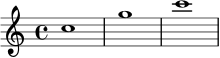 \new Staff { \clef treble c''1 g''1 c'''1 }