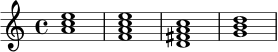 \chordmode {
a1:m f1:maj7 d1:7 g1
}