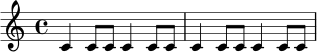 \version "2.24.0"
\drummode {
\time 4/4
bd4 hh8 hh bd4 hh8 hh |
bd4 hh8 hh bd4 hh8 hh |
}