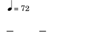 \score {
\new Staff \with {
\remove "Clef_engraver"
\remove "Time_signature_engraver"
\override StaffSymbol.transparent = ##t
\override BarLine.transparent = ##t
}
{
\tempo 4 = 72
\key c \major
\time 4/4
\override NoteHead.transparent = ##t
\override Stem.transparent = ##t
\override Beam.transparent = ##t
\override Flag.transparent = ##t
\override Dots.transparent = ##t
\override Rest.transparent = ##t
c'4 e' d' c' | d' e' g'2 \bar "|."
}
\layout { }
\midi { }
}