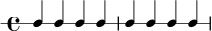 
\new RhythmicStaff {
  \time 4/4
  c4 c c c | c4 c c c |
}
