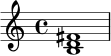 
\relative c' {
  \clef treble
  \time 4/4
  <b d fis>1
}
