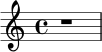 \relative c' { \time 4/4 r1 }