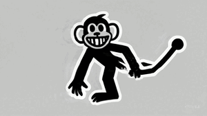 Dancing Monkey Silhouette simple compose 01jk6r544qf60bbwwbg5bnd7t4.gif