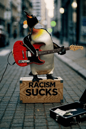 Pinguin spielt Racism Sucks Penguin Rocks the Streets remix 01jz320jc9eeyvba3a1zmfmsxd.gif