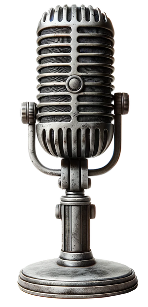 Retro Vintage Mikro Mikrofon Mikrophon Tall vector of a retro microphone, reminiscent of rock-n-roll era, with detailed textures, against a plain white background. The microphone has a vint.png