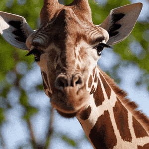 Majestic Giraffe Close-Up simple compose 01jkcwp4xaf3aazywvy8faae8y.gif
